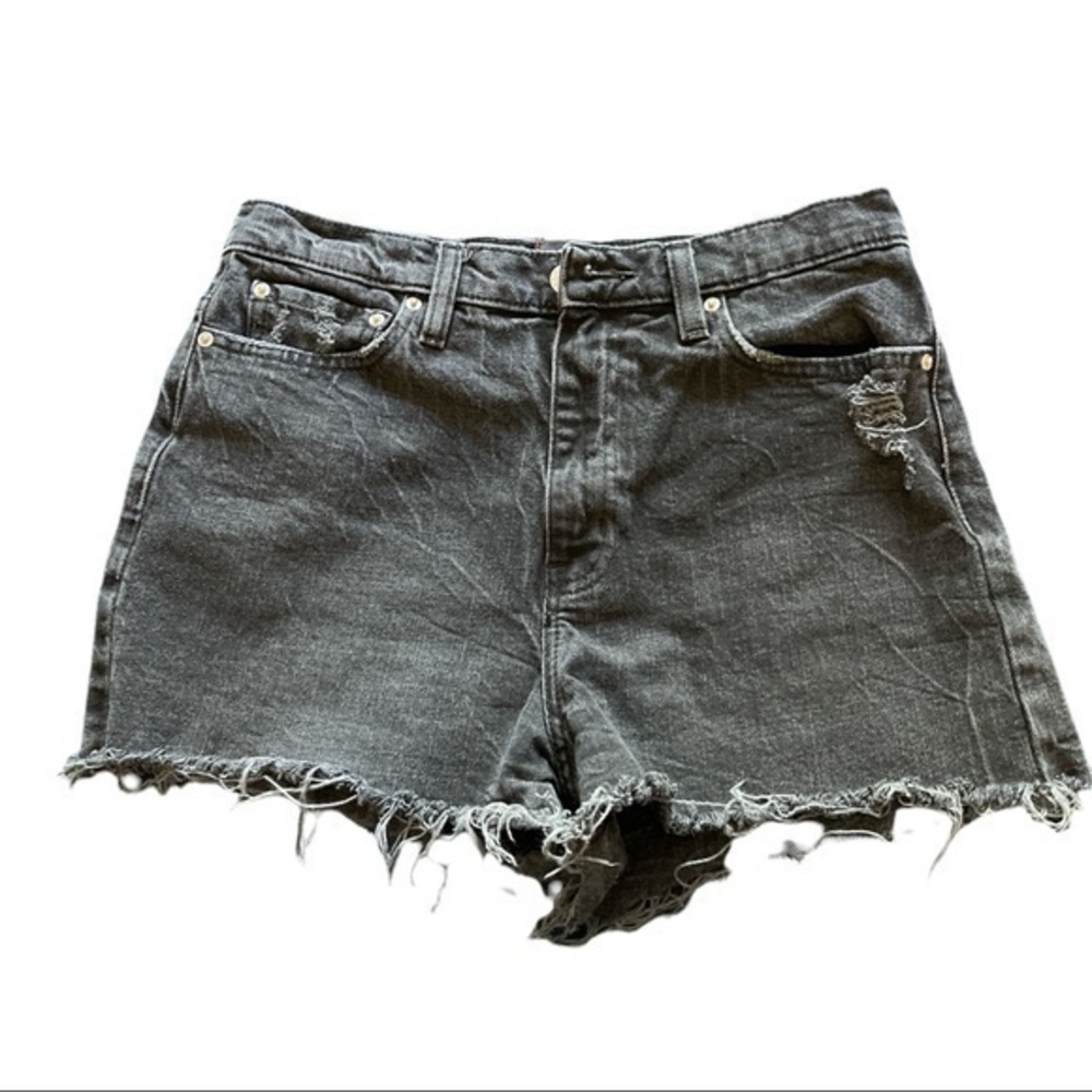 Women's BDG Urban Outfitters Black Denim Shorts Girlfriend High Rise Size 28 EUC